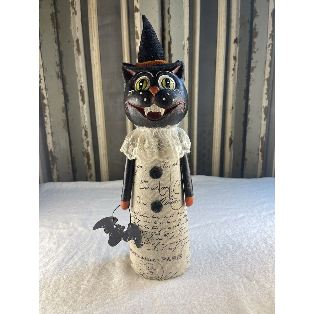 Seasons by Nicole Black Cat Head With Ruffled Collar. Halloween